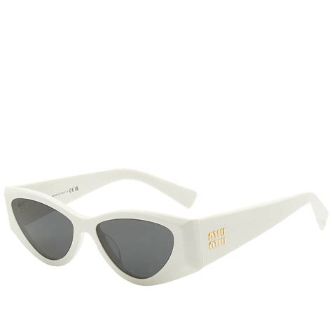 white miu miu sunglasses|miu miu runway sunglasses.